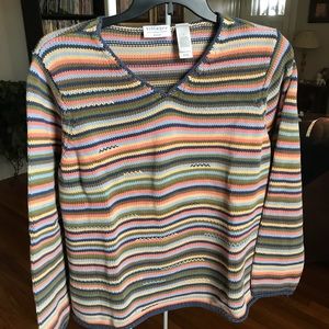 Ladies plus size striped knit sweater